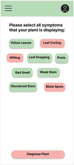 Diagnosis screen